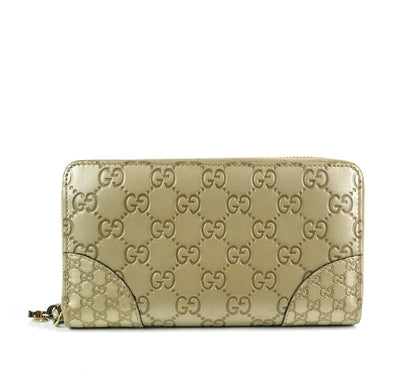 Signature Zip Around Guccissima Leather Wallet