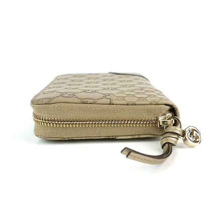 Signature Zip Around Guccissima Leather Wallet