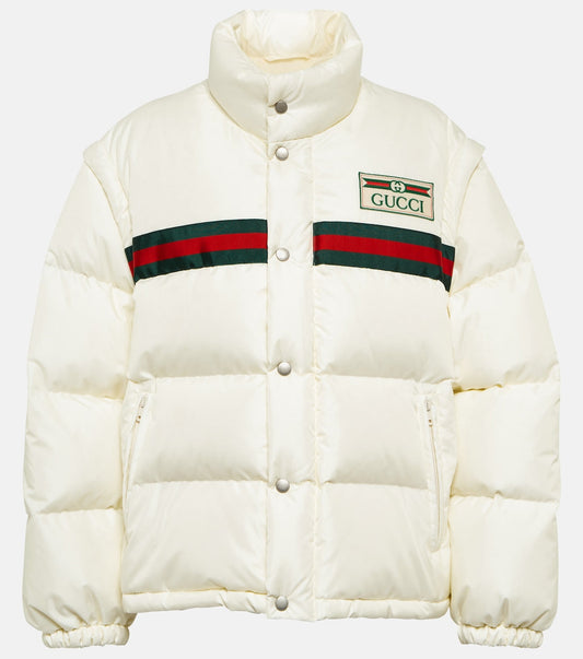 Gucci Men Padded Nylon Down Jacket W/Web