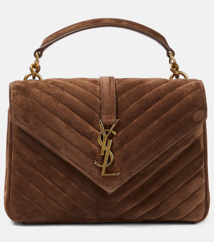 Saint Laurent Women Medium College Suede Shoulder Bag