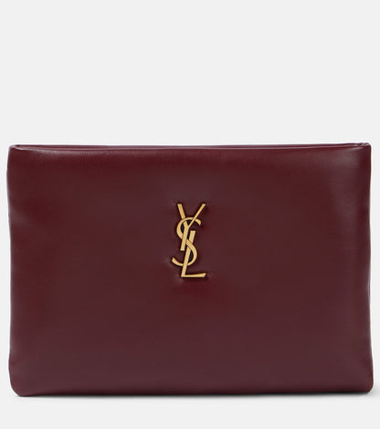 Saint Laurent Women Small Calypso Leather Pillow Pouch