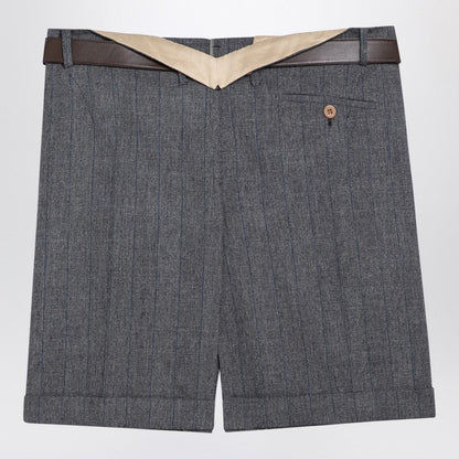 Prada Grey Wool Skirt With Belt Women