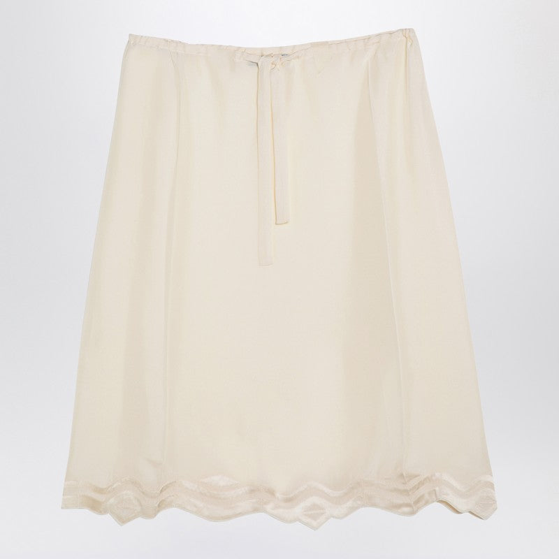 Prada Ivory Silk Skirt Women