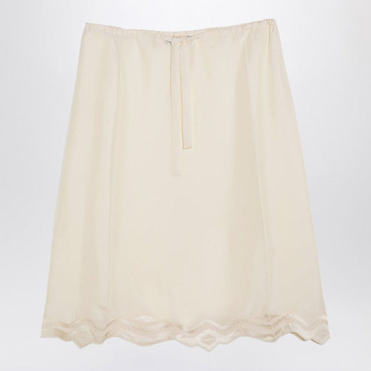 Prada Ivory Silk Skirt Women