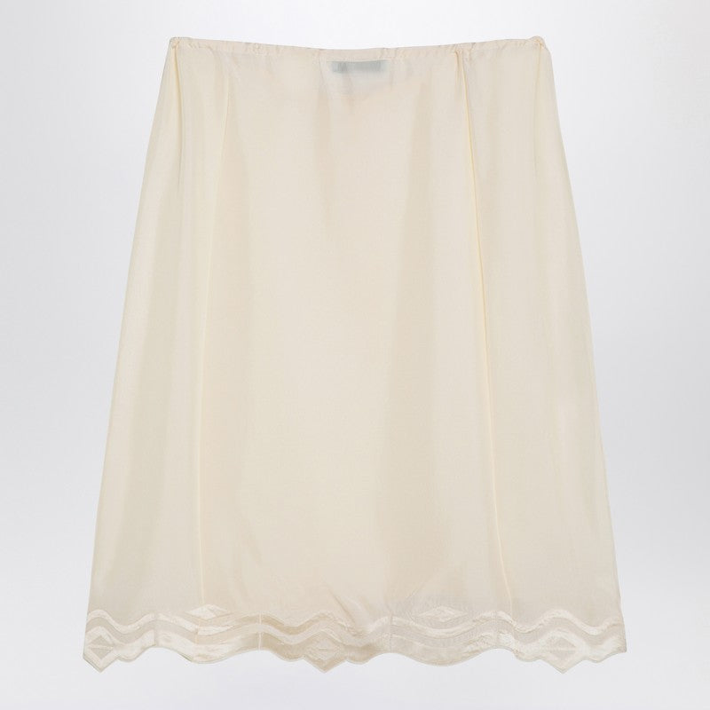 Prada Ivory Silk Skirt Women