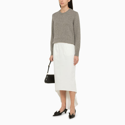 Prada White Asymmetrical Midi Skirt Women