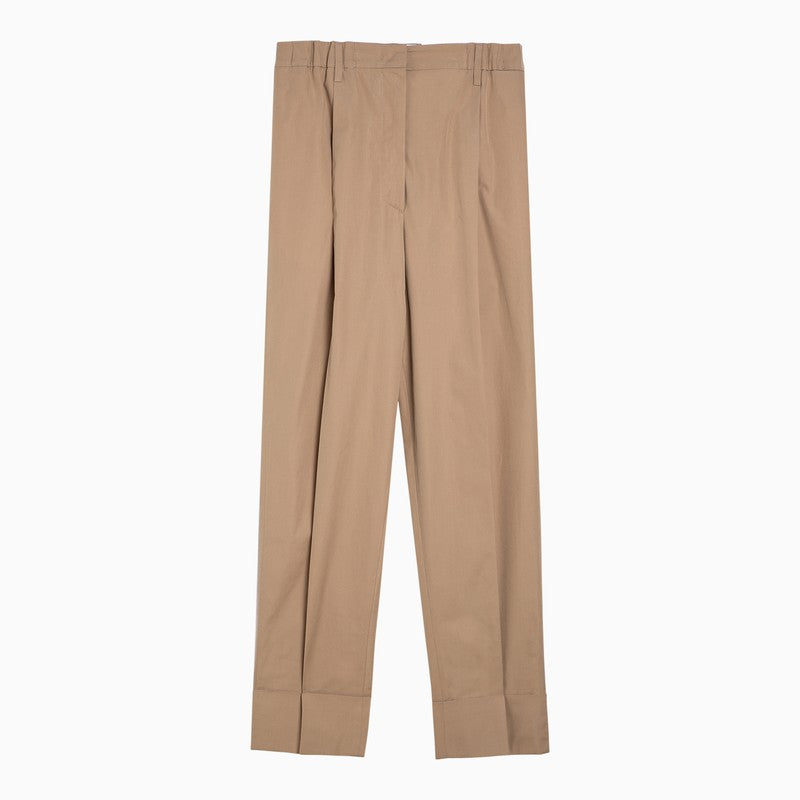 Prada Khaki Cotton Trousers Women