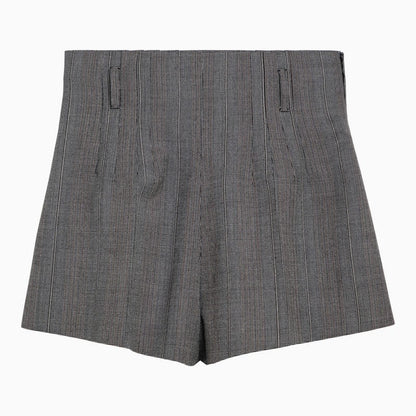 Prada Smoke Grey Wool Shorts Women