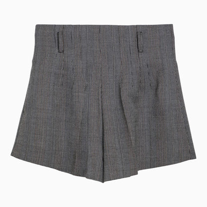 Prada Smoke Grey Wool Shorts Women