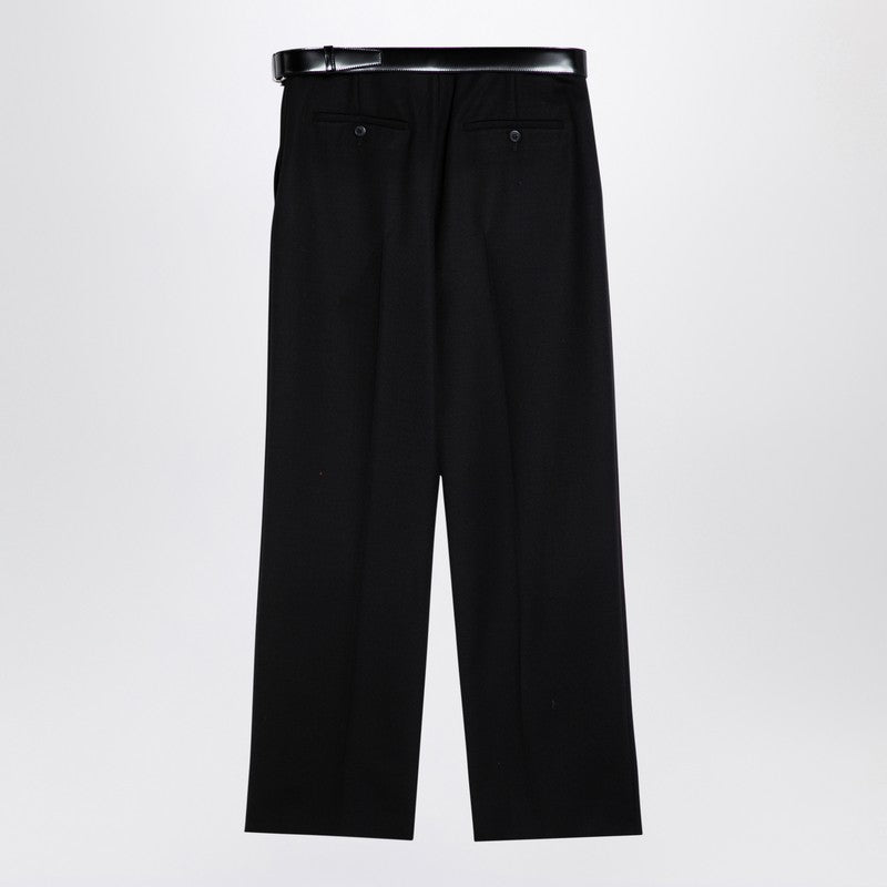 Prada Black Gabardine Trousers With Belt Women