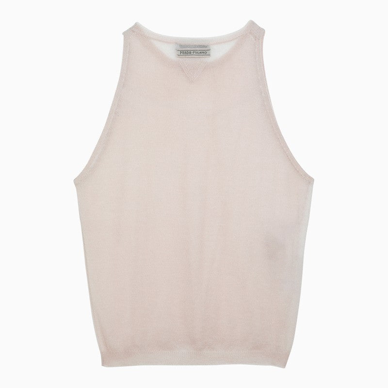 Prada Semi-Transparent Desert-Coloured Cashmere Tank Top Women