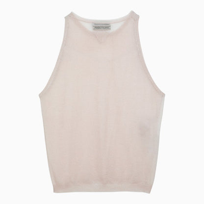 Prada Semi-Transparent Desert-Coloured Cashmere Tank Top Women