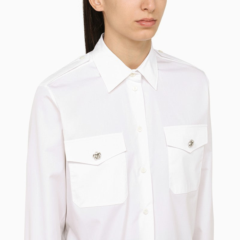 Prada White Poplin Shirt Women