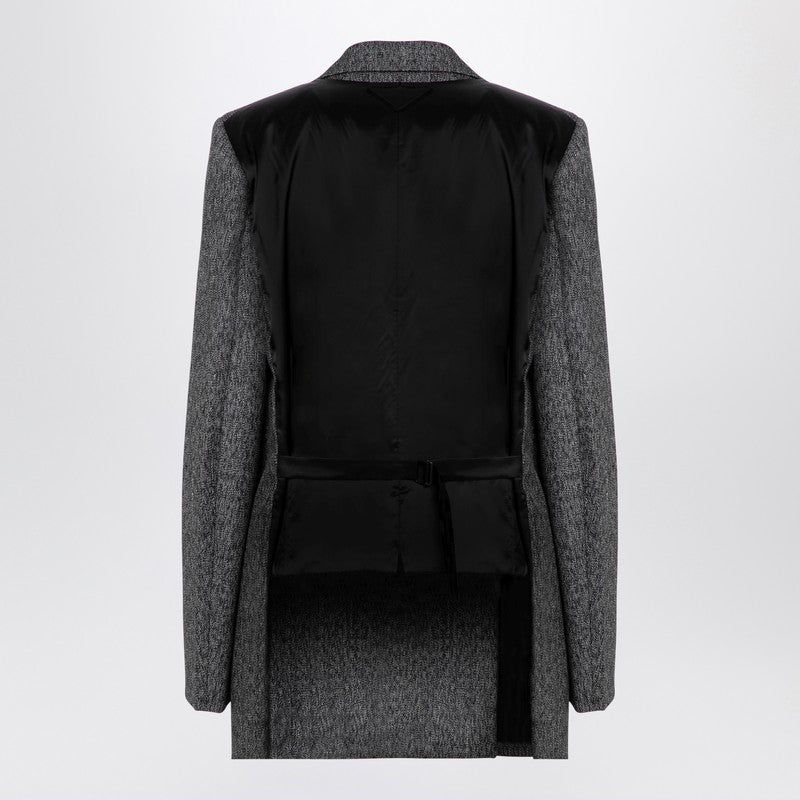 Prada Double-Breasted Jacket In Prince Of Wales Women