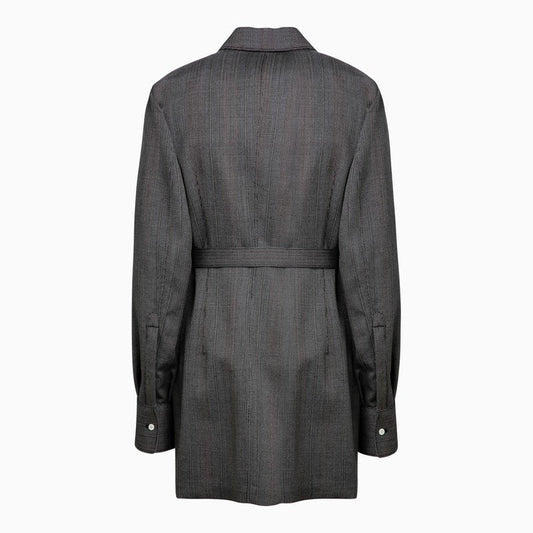 Prada Smoke Grey Single-Breasted Jacket In Wool Women