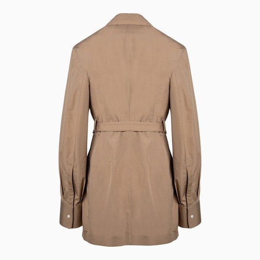 Prada Single-Breasted Khaki Cotton Jacket Women