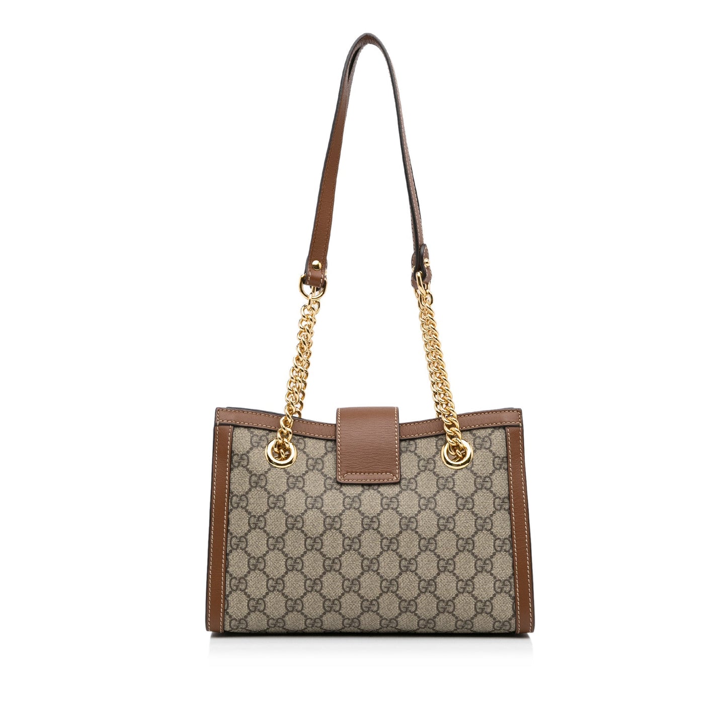 Brown Gucci Small GG Supreme Padlock Tote