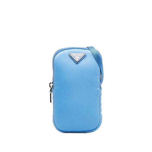 Prada Tessuto Phone Holder Blue Nylon Canvas