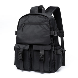 Gothslove Cool Black School Backpacks for Men Schoolbag Oxford Waterproof Collegiate Backpack for Teenager Bookbags