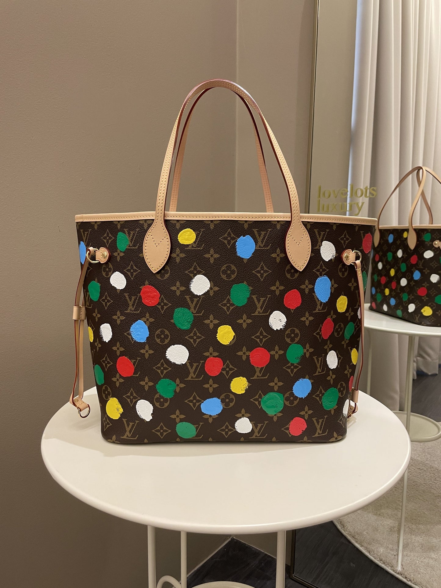 Louis Vuitton Yayoi Kusama Neverfull MM 3D Painted Dots Monogram