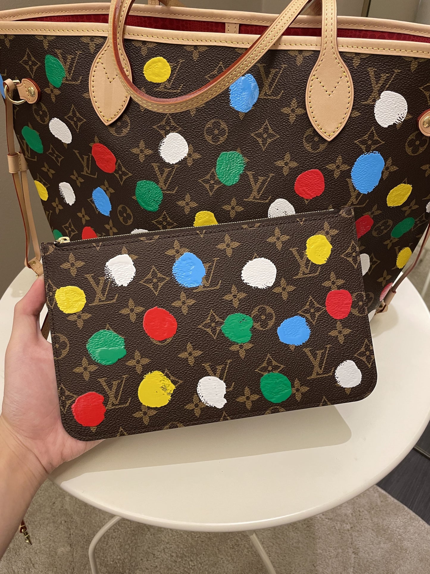 Louis Vuitton Yayoi Kusama Neverfull MM 3D Painted Dots Monogram