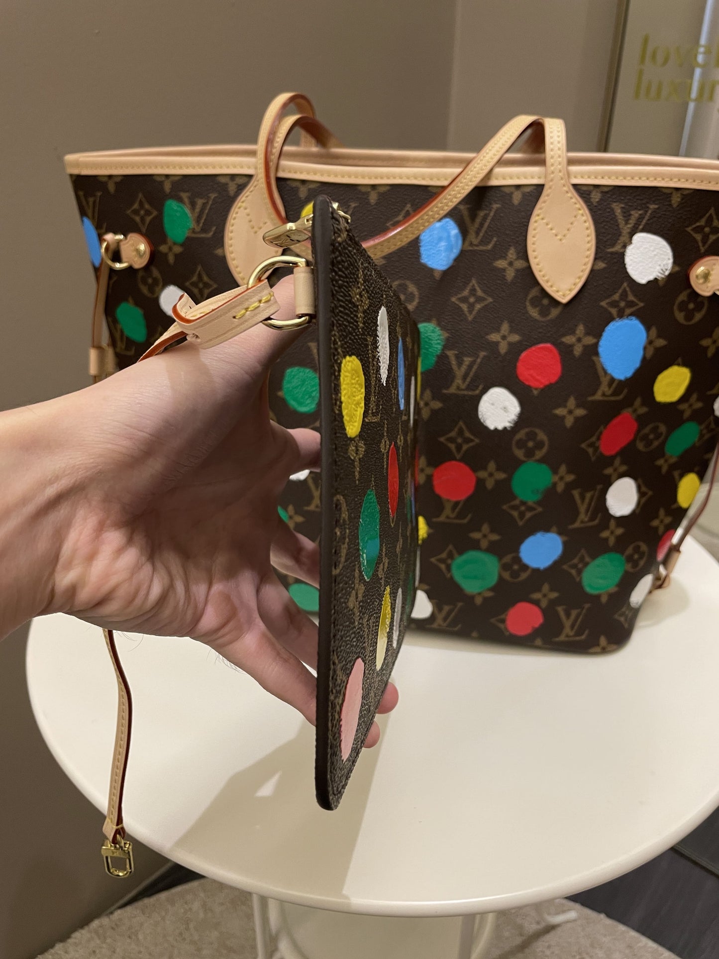 Louis Vuitton Yayoi Kusama Neverfull MM 3D Painted Dots Monogram