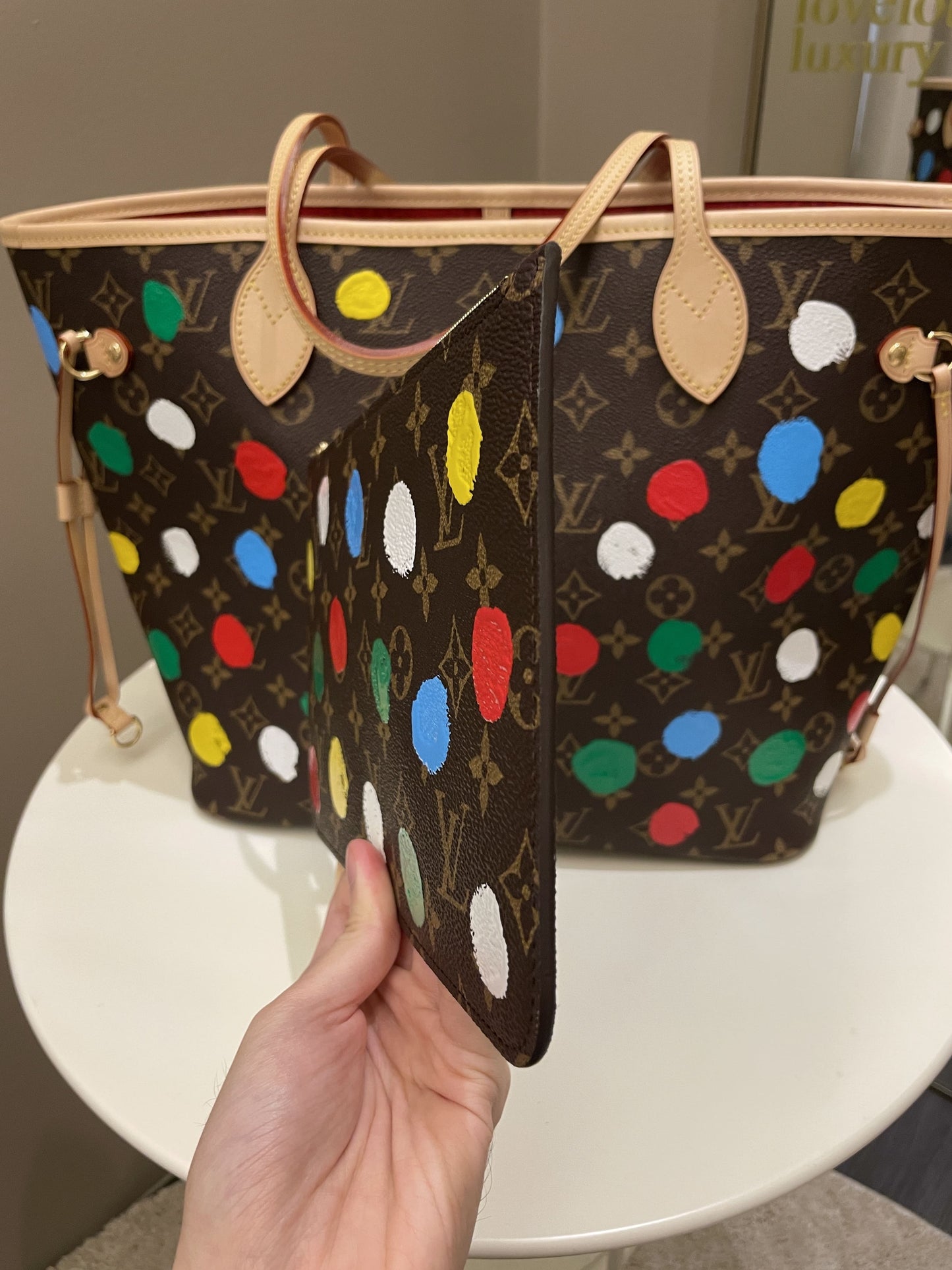 Louis Vuitton Yayoi Kusama Neverfull MM 3D Painted Dots Monogram