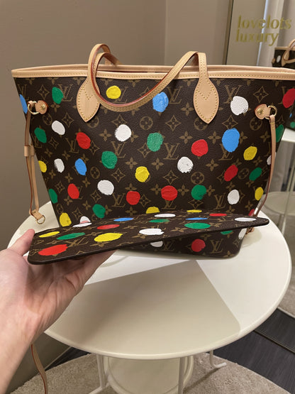 Louis Vuitton Yayoi Kusama Neverfull MM 3D Painted Dots Monogram