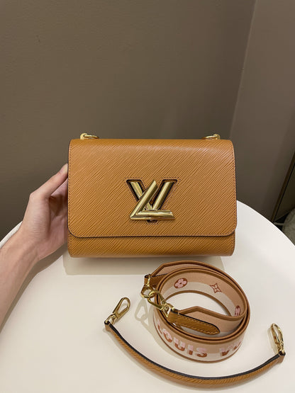 Louis Vuitton Twist MM Bag Gold Miel Epi Leather