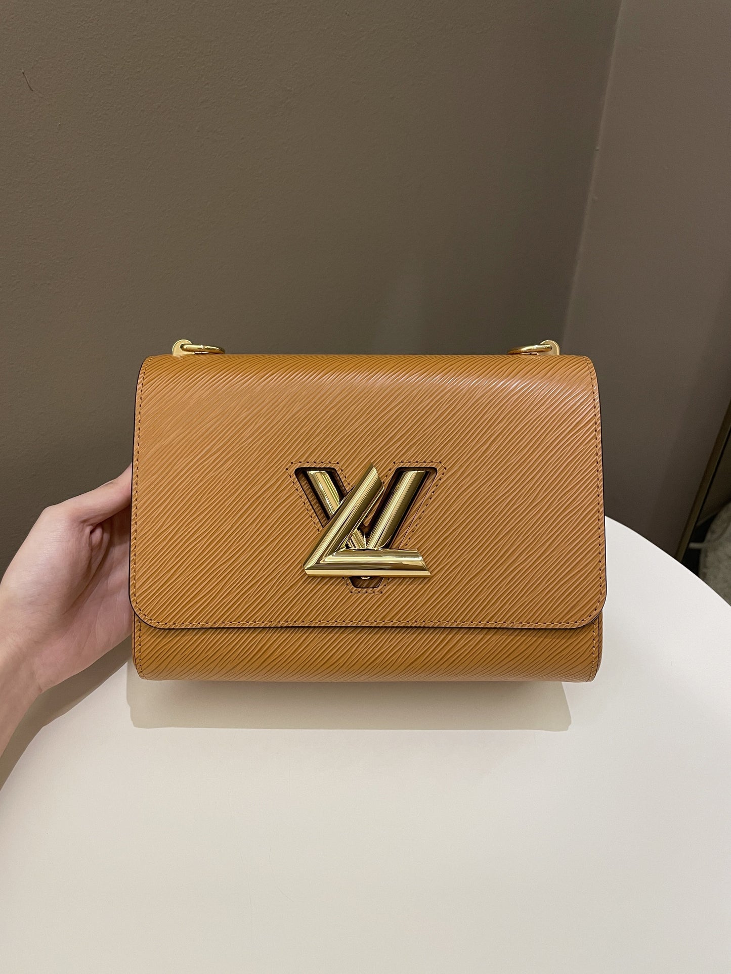 Louis Vuitton Twist MM Bag Gold Miel Epi Leather