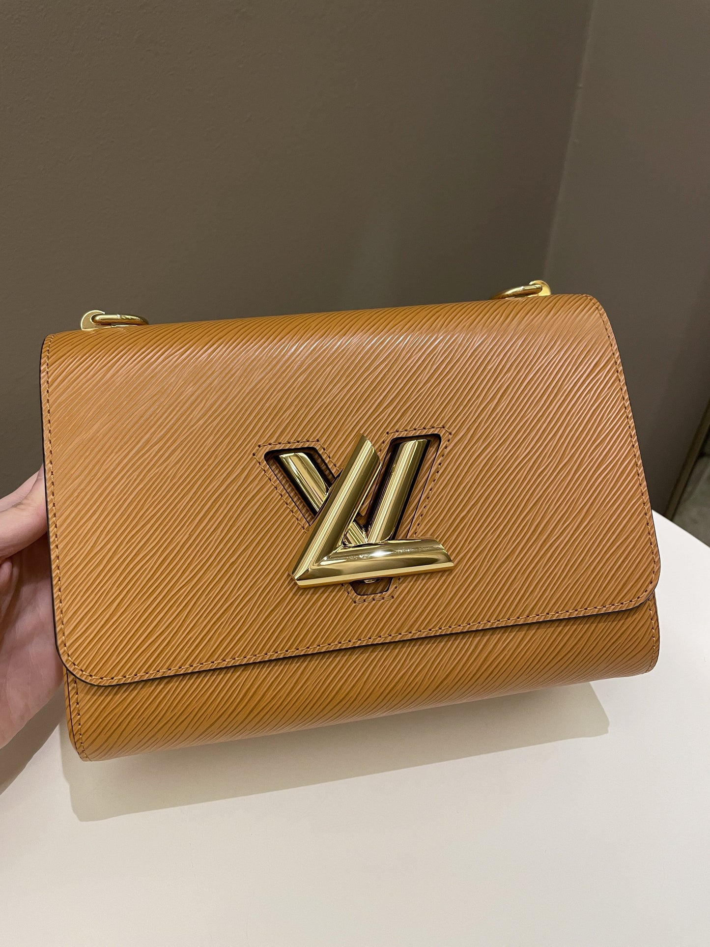 Louis Vuitton Twist MM Bag Gold Miel Epi Leather