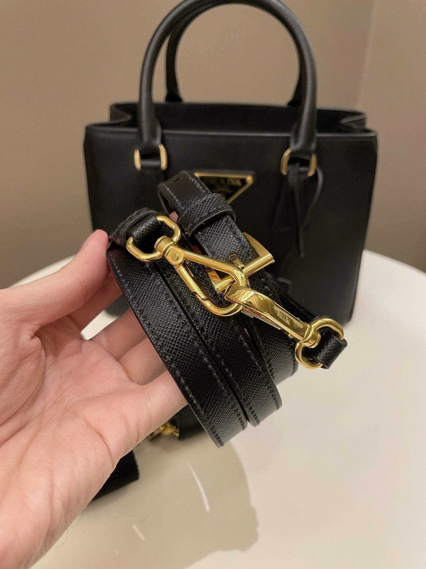 Prada Re-Edition Galleria Tote Black Saffiano Leather