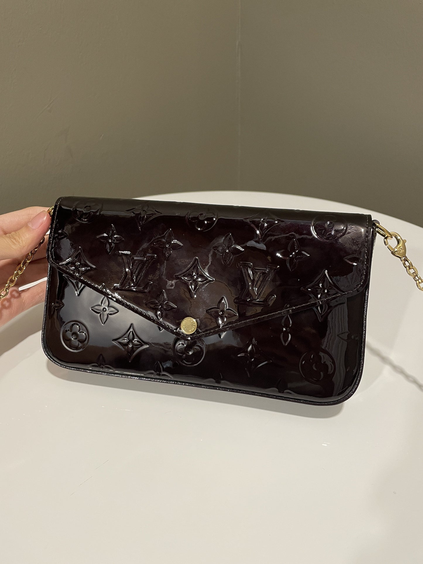 Louis Vuitton Felicie Pochette Amarante Vernis