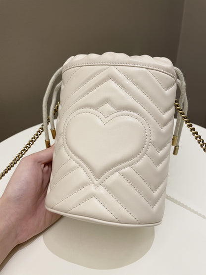 Gucci Marmont Mini Bucket Bag Ivory