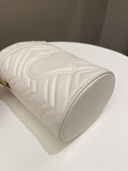 Gucci Marmont Mini Bucket Bag Ivory