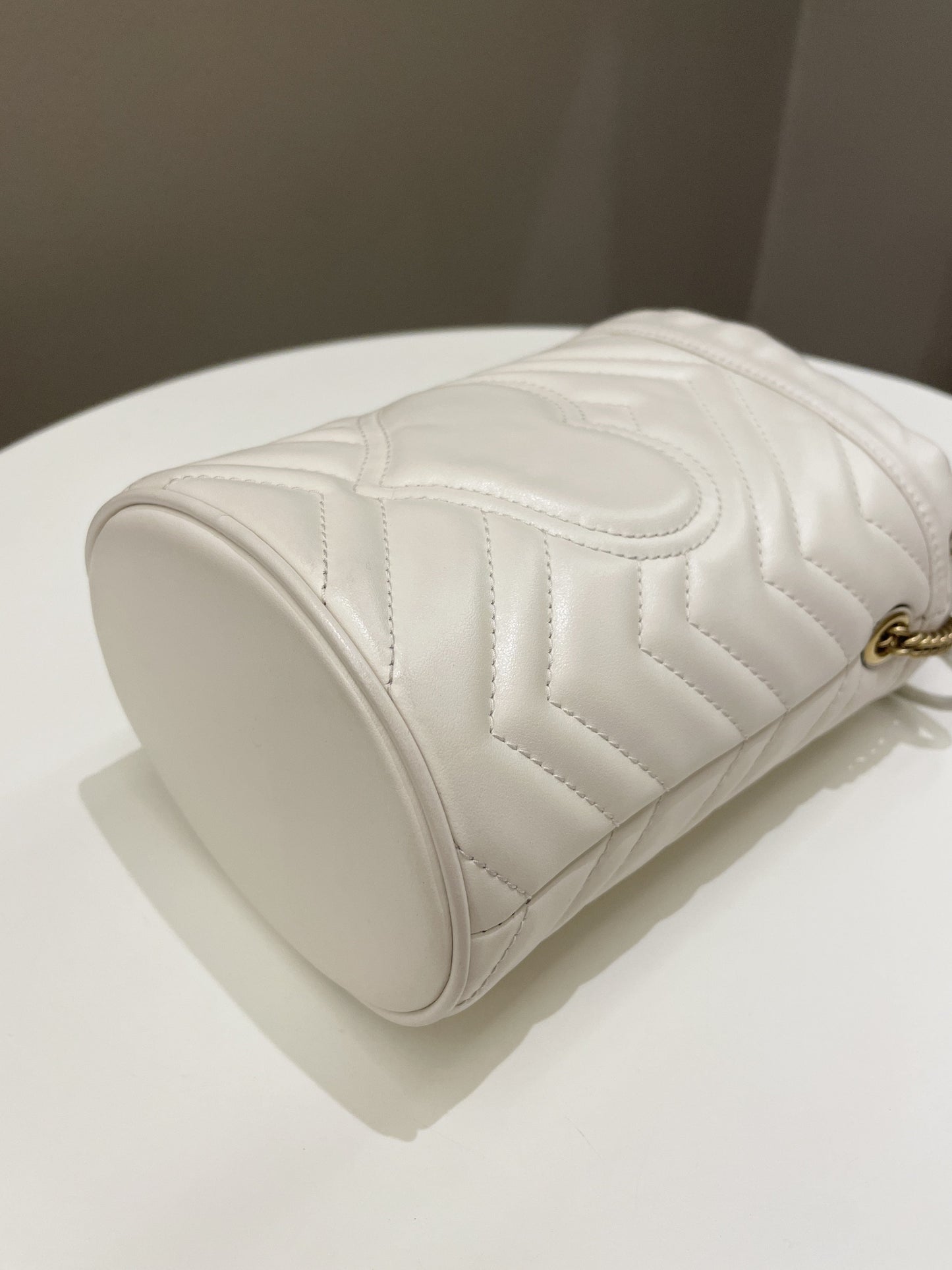 Gucci Marmont Mini Bucket Bag Ivory