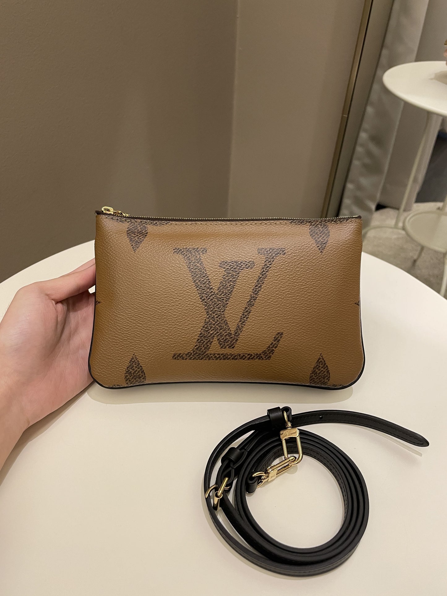 Louis Vuitton Double Zip Pochette Monogram Giant Reverse