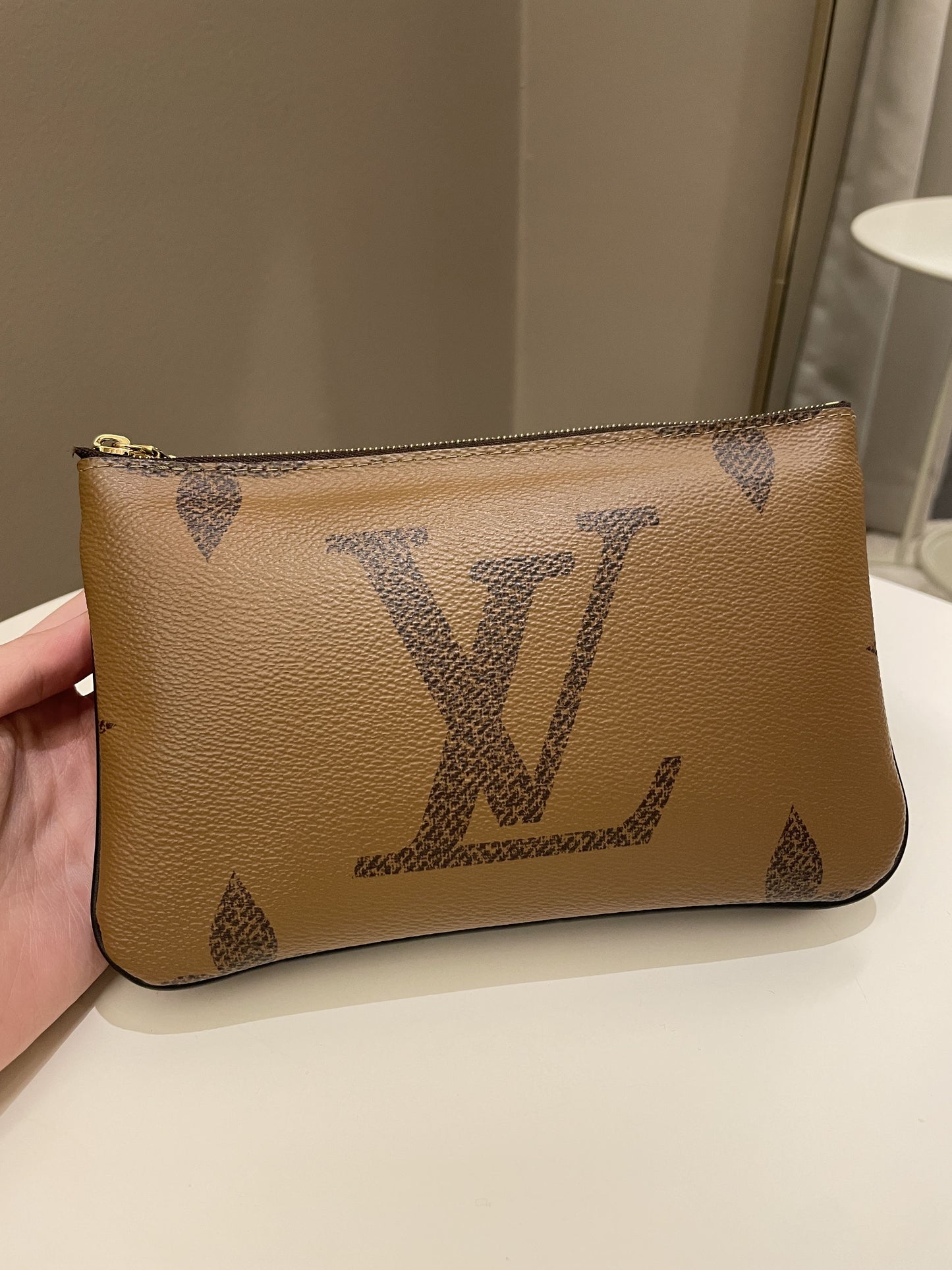 Louis Vuitton Double Zip Pochette Monogram Giant Reverse