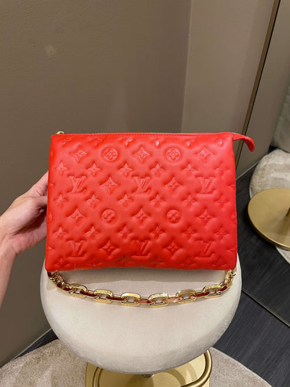 Louis Vuitton Coussin PM Vermillion Empreinte Leather