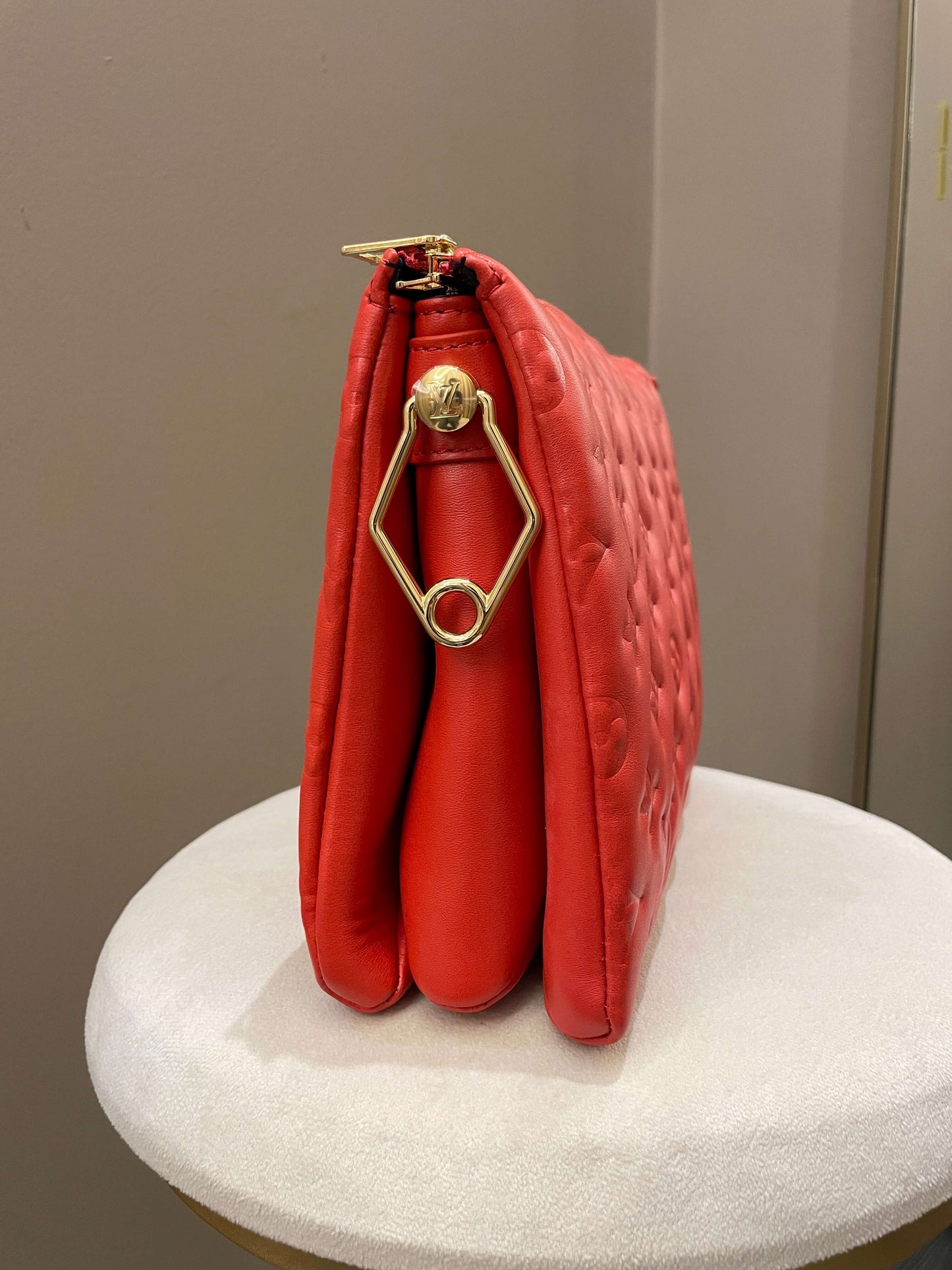 Louis Vuitton Coussin PM Vermillion Empreinte Leather