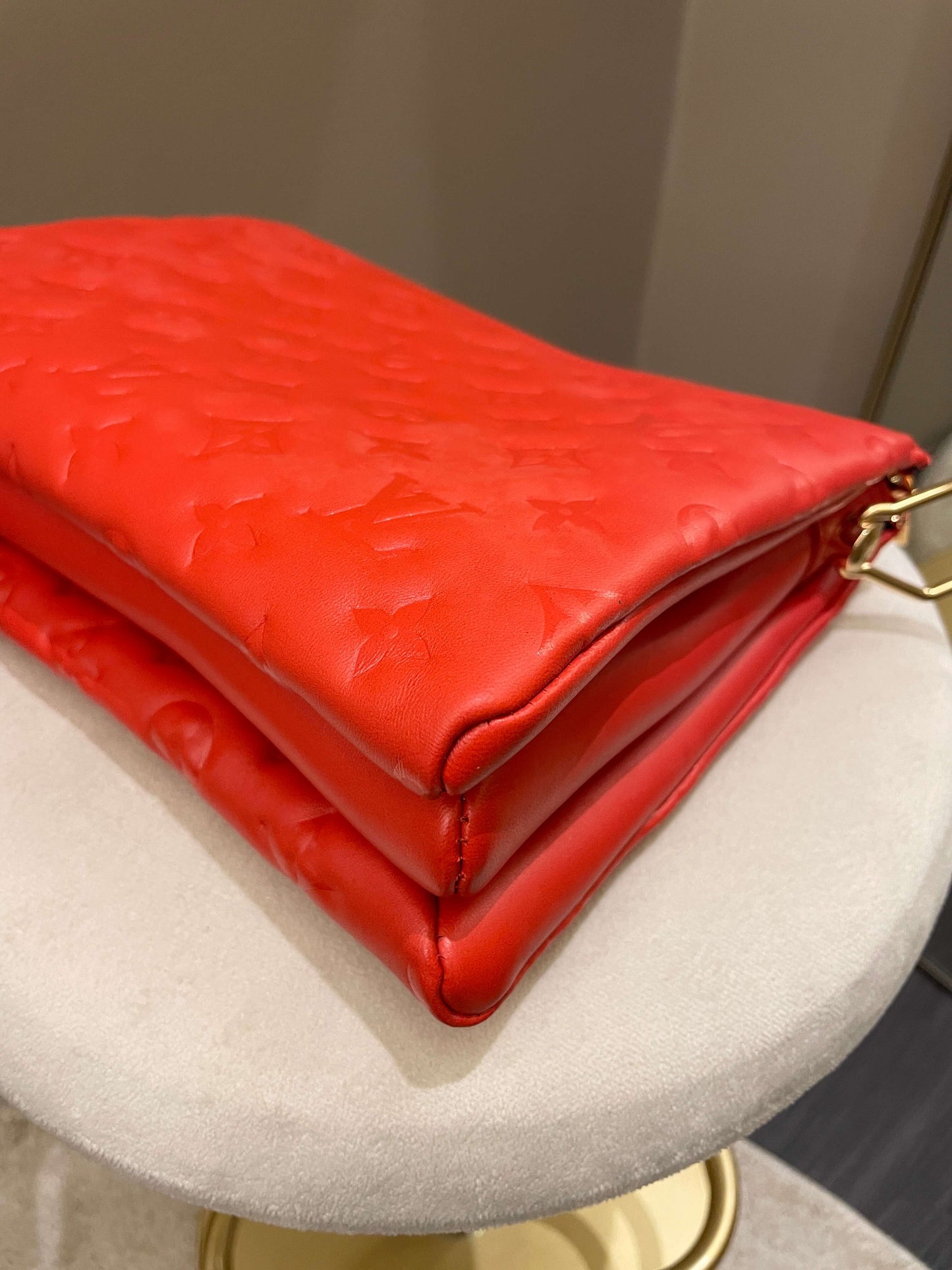 Louis Vuitton Coussin PM Vermillion Empreinte Leather