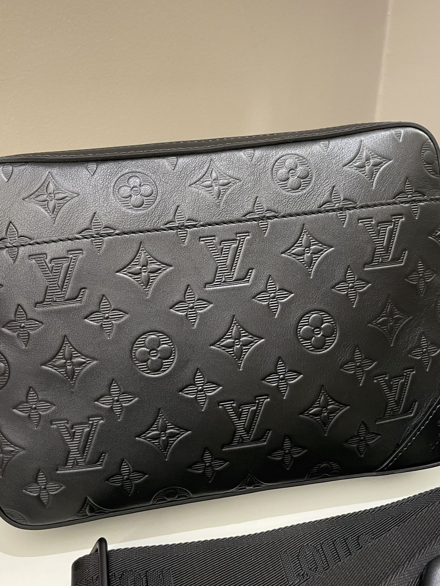 Louis Vuitton Duo Messenger Bag Black Monogram-Embossed Calf