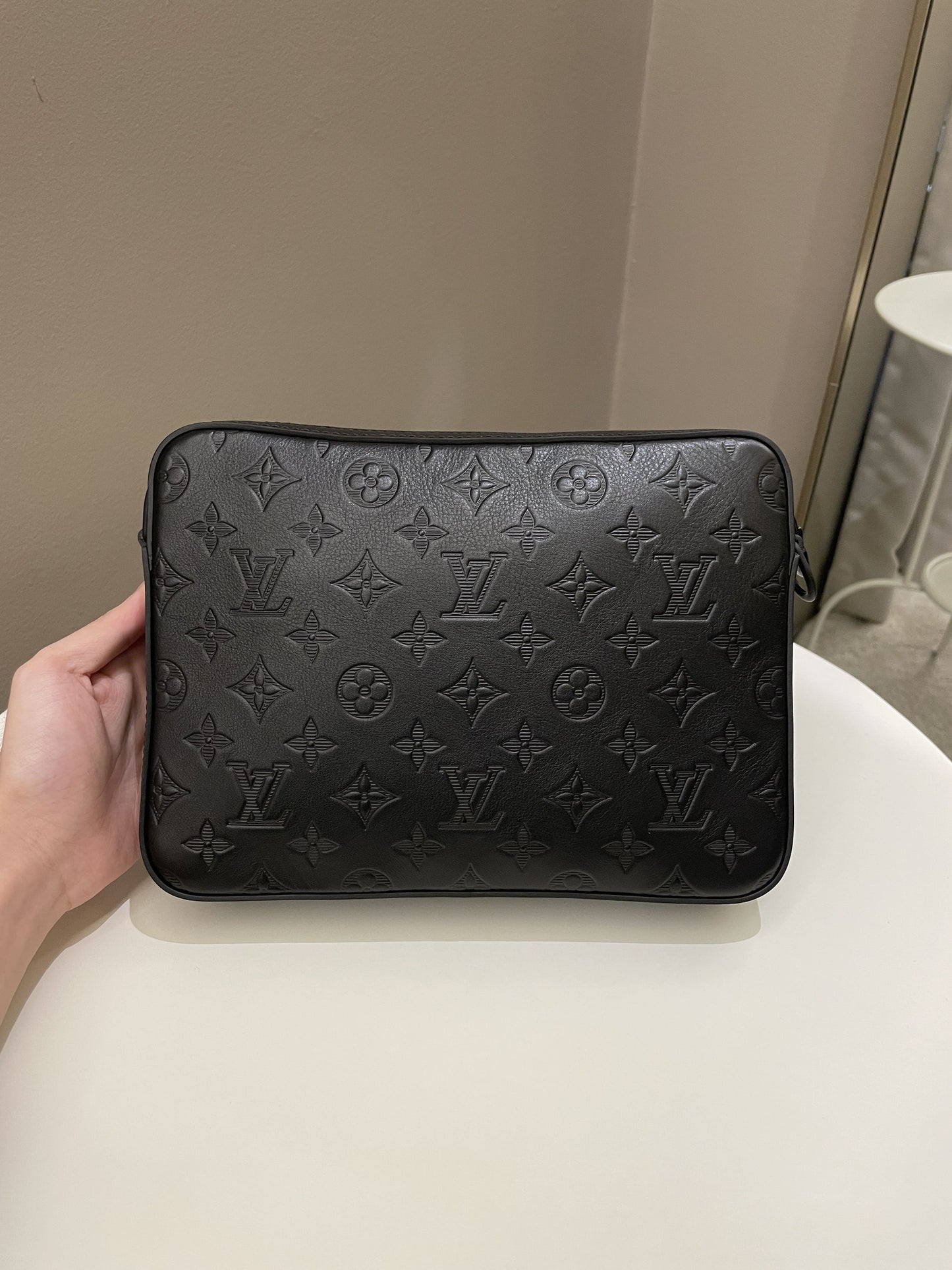 Louis Vuitton Duo Messenger Bag Black Monogram-Embossed Calf