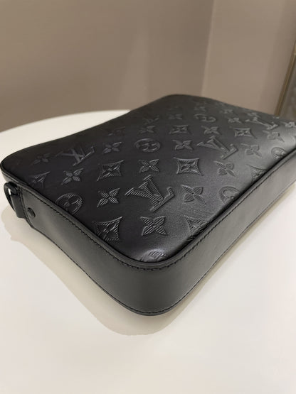 Louis Vuitton Duo Messenger Bag Black Monogram-Embossed Calf