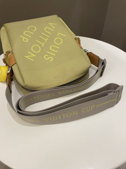 Louis Vuitton Cup Damier Weatherly Bag Lime Green