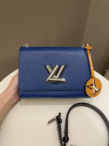 Louis Vuitton Twist MM Bag Blue Epi Leather