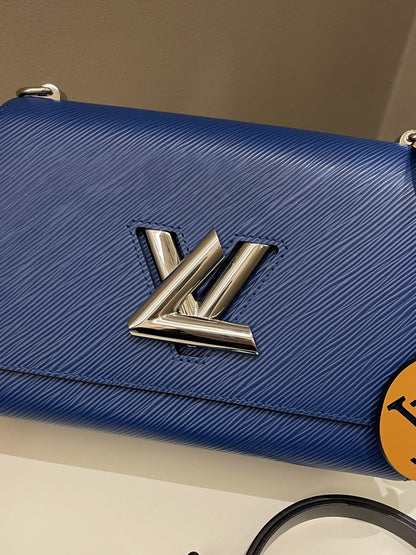 Louis Vuitton Twist MM Bag Blue Epi Leather