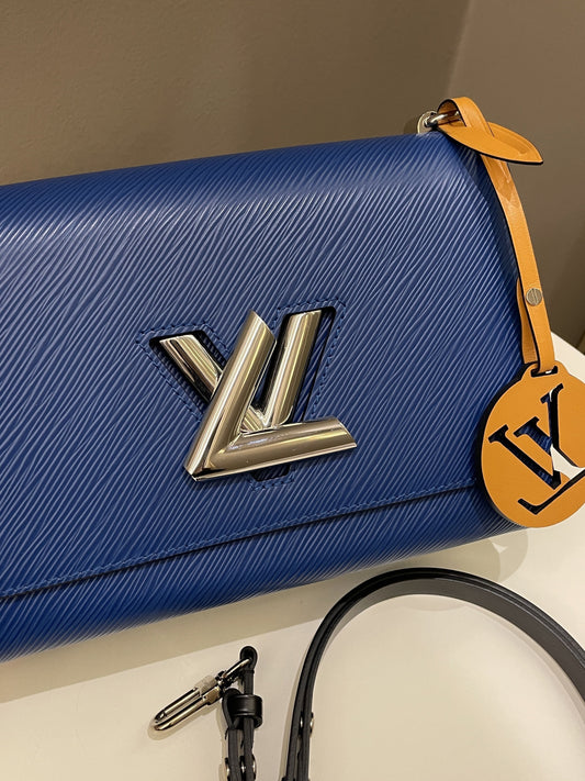 Louis Vuitton Twist MM Bag Blue Epi Leather