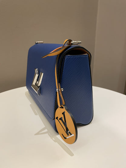 Louis Vuitton Twist MM Bag Blue Epi Leather