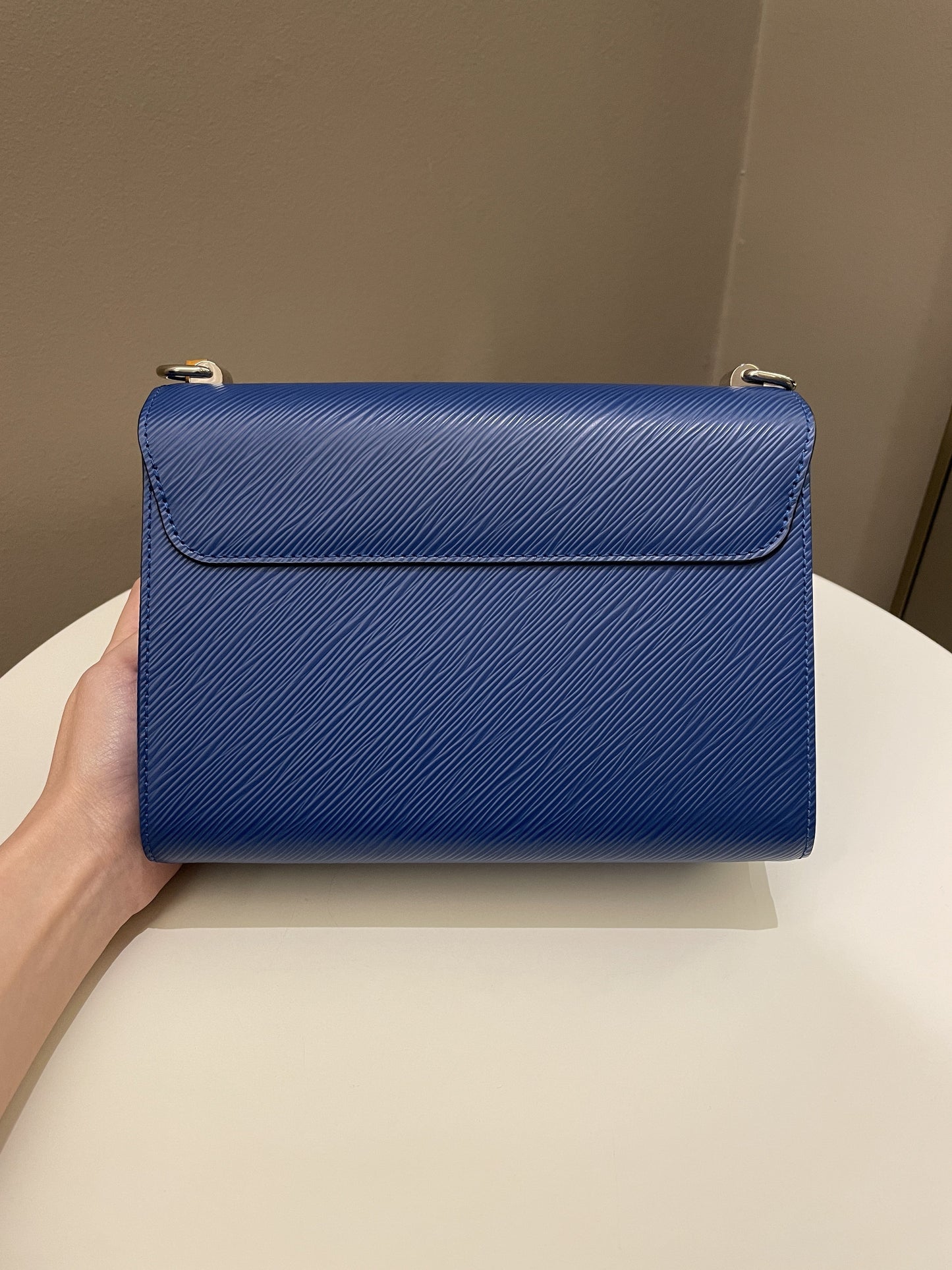 Louis Vuitton Twist MM Bag Blue Epi Leather